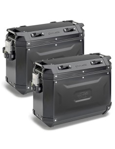 MALETAS KAPPA MKCAM-SIDE L 37SX/33DX (33L SCANTONATA) K'VOYAGER ALUMINIO BLACK LINE Monokey Cam Side System