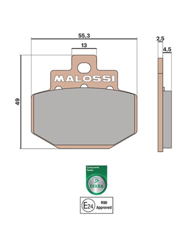 PASTILLA FRENO MALOSSI BRAKE PADS MHR SYNT PIAGGIO