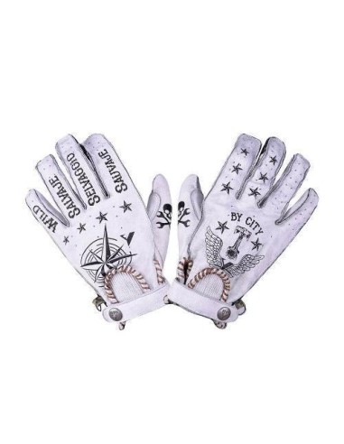 Guantes By City SECOND SKIN MAN TATTOO II WHITE
