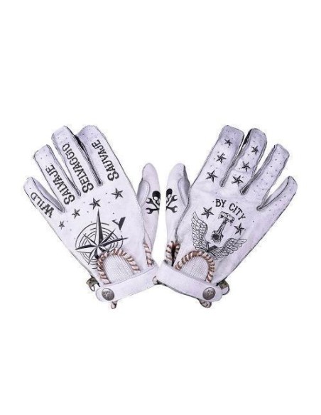 Guantes By City SECOND SKIN MAN TATTOO II WHITE