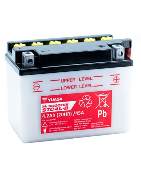 BATERIA YUASA STC4L-B-CP CONVENCIONAL SCOOTER RANGE