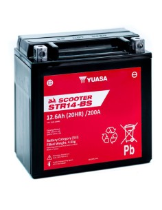BATERIA YUASA STR14-BS-CP SIN MANTENIMIENTO SCOOTER RANGE