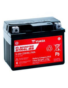 BATERIA YUASA STR4L-BS-CP SIN MANTENIMIENTO SCOOTER RANGE