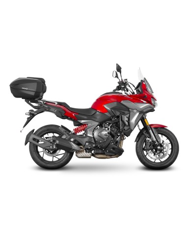 Fijaciones para montar una maleta superior a la moto.