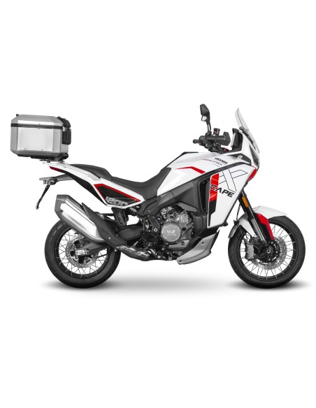 Fijaciones para montar una maleta superior a la moto.