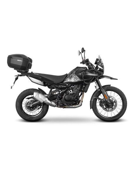 Fijaciones para montar una maleta superior a la moto.