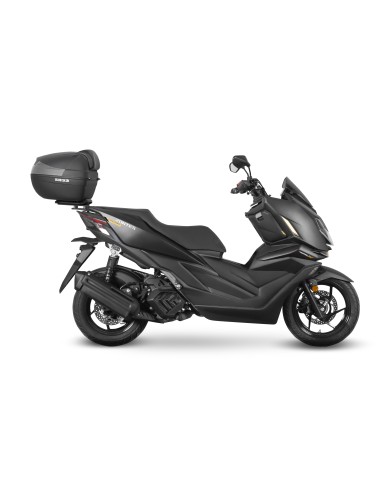 Fijaciones para montar una maleta superior a la moto.