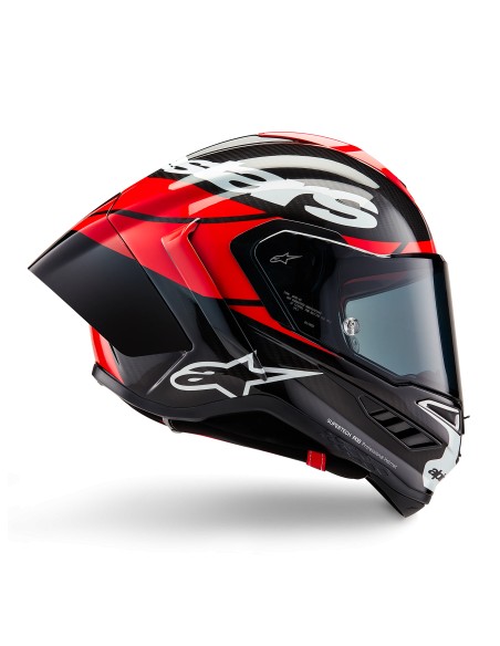 Casco Supertech R10 Element Black Carbon Bright Red White Glossy