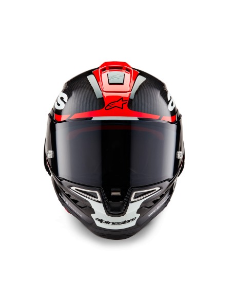 Casco Supertech R10 Element Black Carbon Bright Red White Glossy
