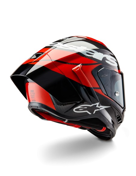 Casco Supertech R10 Element Black Carbon Bright Red White Glossy
