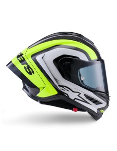 Casco Supertech R10 Arius Black Silver Yellow Fluo Glossy