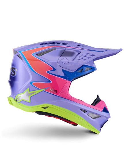CASCO SUPERTECH M10 JETT LAWRENCE R01 ECE 22.06 PURPLE PINK FLUOYELLOW FLUO GLOSSY