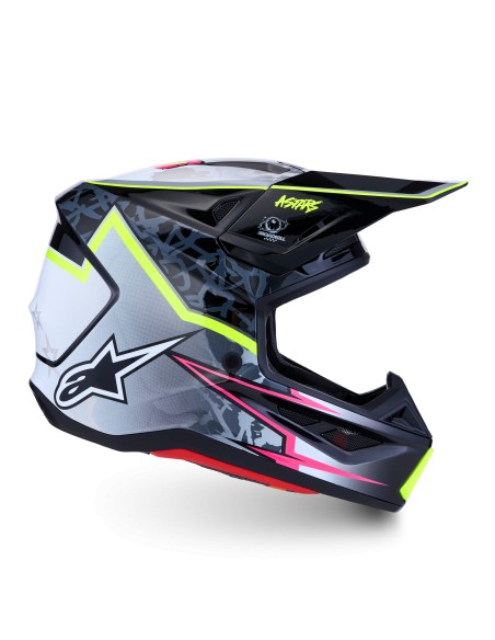 CASCO S-M7 BLASTER ECE 22.06 BLACK GRAY WHITE YELLOW FLUO GLOSSY