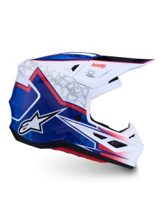 CASCO S-M7 BLASTER ECE 22.06 WHITE BLUE RED GLOSSY