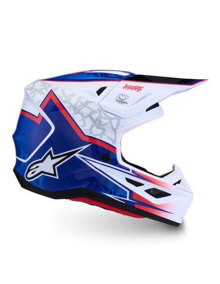 CASCO S-M7 BLASTER ECE 22.06 WHITE BLUE RED GLOSSY