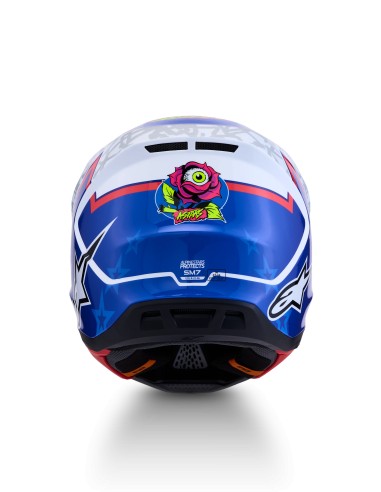 CASCO S-M7 BLASTER ECE 22.06 WHITE BLUE RED GLOSSY