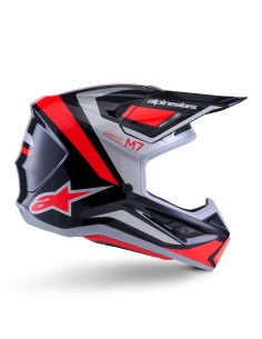 CASCO S-M7 RISE ECE 22.06 BLACK SILVER RED FLUO GLOSSY