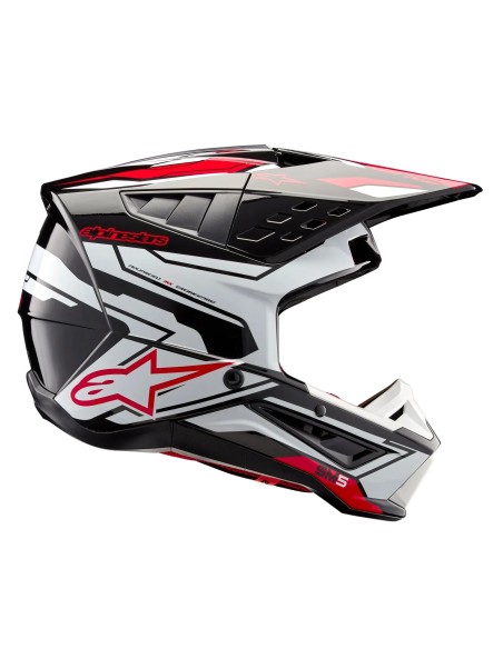 CASCO S-M5 ACTION 2 ECE 22.06 BLACK WHITE BRIGHT RED GLOSSY