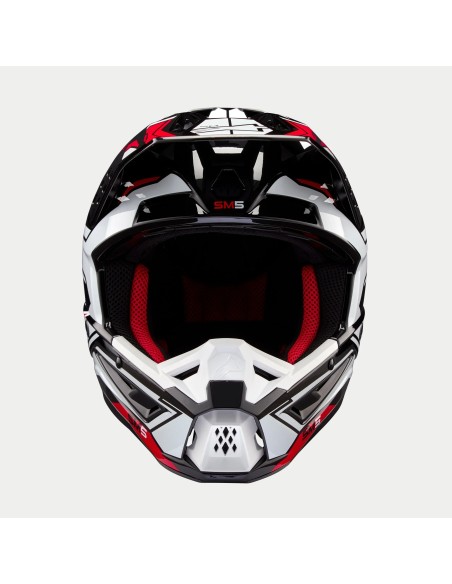 CASCO S-M5 ACTION 2 ECE 22.06 BLACK WHITE BRIGHT RED GLOSSY