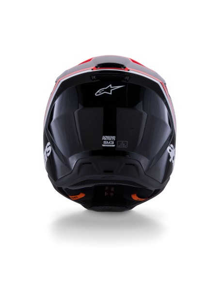 CASCO S-M3 RADIUM ECE 22.06 BLACK RED FLUO WHITE GLOSSY