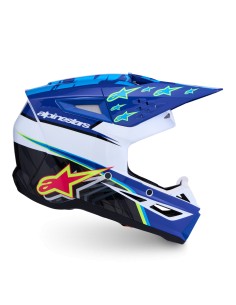 CASCO S-M3 FALCON ECE 22.06 BLUE WHITE BLACK PINK FLUO YELLOW FLUO GLOSSY