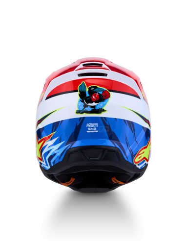 CASCO S-M3 FALCON ECE 22.06 RED FLUO WHITE BLUE YELLOW FLUO GLOSSY