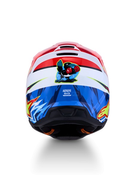 CASCO S-M3 FALCON ECE 22.06 RED FLUO WHITE BLUE YELLOW FLUO GLOSSY