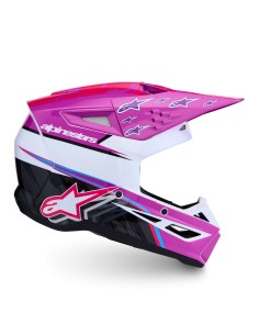CASCO S-M3 FALCON ECE 22.06 PURPLE WHITE BLACK PINK FLUO GLOSSY