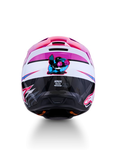 CASCO S-M3 FALCON ECE 22.06 PURPLE WHITE BLACK PINK FLUO GLOSSY
