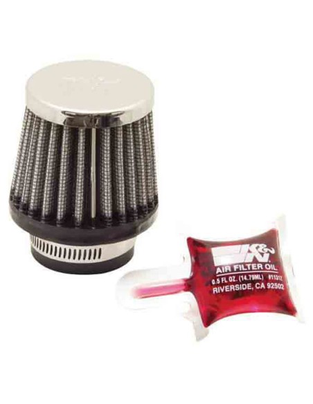 Filtro Potencia K&N Cónico Tapa Cromada D. 35 mm 