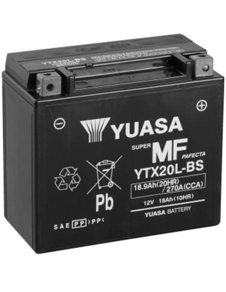 Batería Yuasa YTX20L-BS Sin Mantenimiento