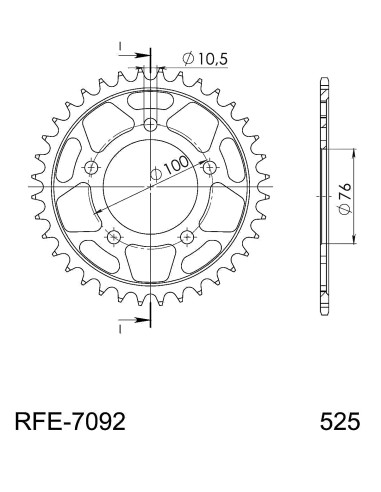 CORONA SUPERSPROX ACERO BENELLI 525 x 44 
