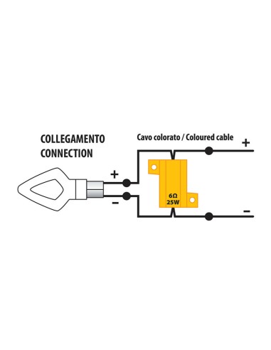RESISTENCIAS PRECABLEADAS CON CONECTORES RÁPIDOS, 2 UDS. - 12V - 6 OHM - 25 W 