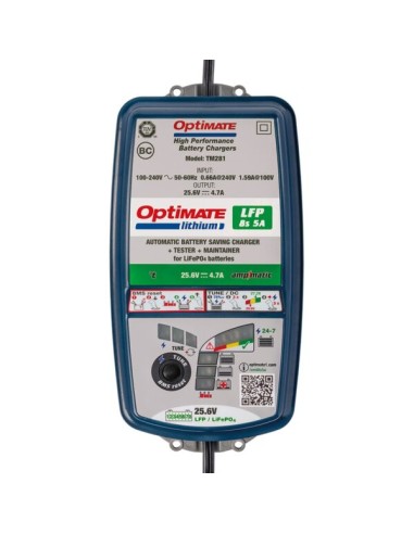 Cargador/Mantenedor Optimate Lithium 8S 5A 