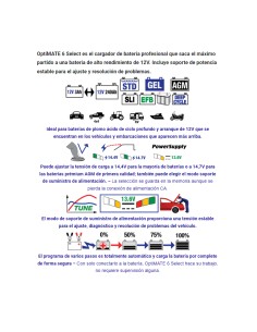 Cargador/Mantenedor baterías Optimate 6 Select TM-370 2