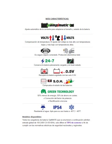 Cargador/Mantenedor baterías Optimate 6 Select TM-370