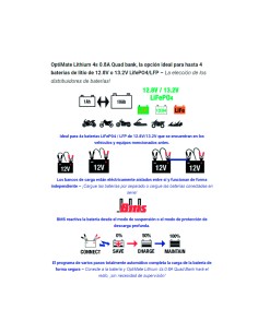 Cargador/Mantenedor de baterías Optimate Lithium 4S 4 X 0,8A TM-484 2