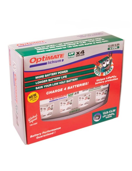 Cargador/Mantenedor de baterías Optimate Lithium 4S 4 X 0,8A TM-484