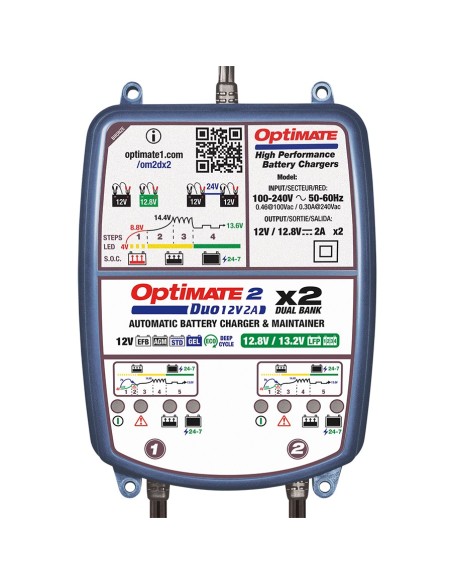 Cargador/Mantenedor baterías Optimate 2 Duo x 2 Bank TM-570