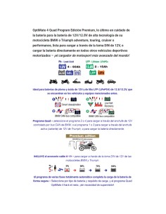 Cargador/Mantenedor baterías Optimate 4 Quad Program Premium TM630-PR  2