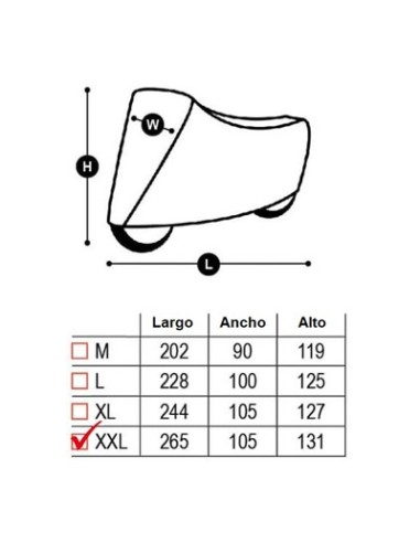 Funda protectora moto TOPLINE talla XXL 