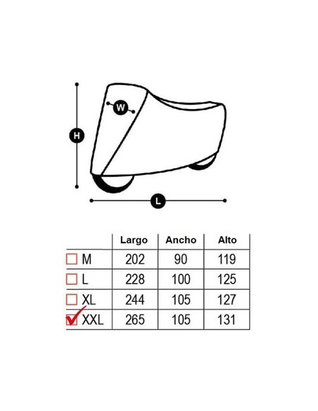 Funda protectora moto TOPLINE talla XXL 