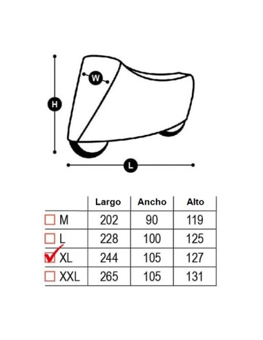 Funda protectora moto TOPLINE talla XL 