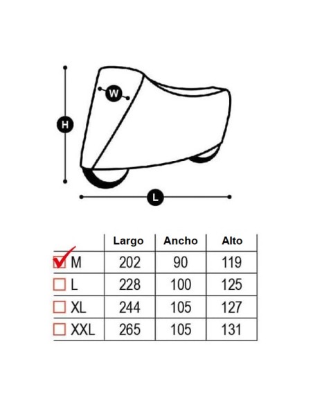 Funda protectora moto TOPLINE talla M 