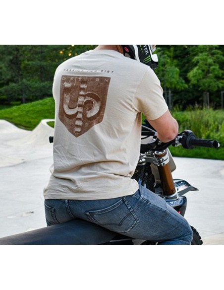 CAMISETA UP DESIGN TRACK BEIGE TALLA XXL 