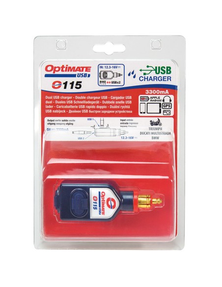 Cargador USB Optimate Doble 3300 mA O-115