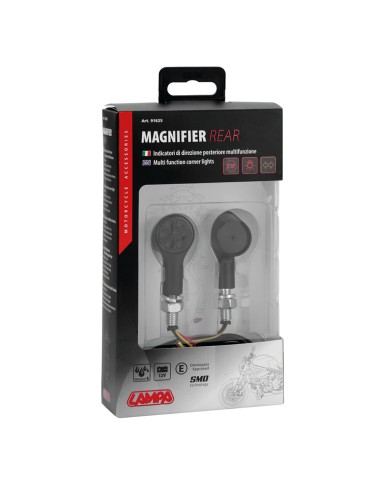 MAGNIFIER REAR, INTERMITENTES DE LED Y LUZ DE POSICIÓN/FRENO TRASERAS - 12V LED 