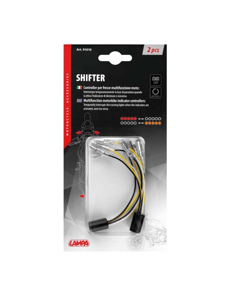 SHIFTER, CONTROLADOR DE INTERMITENTES MULTIFUNCIÓN PARA MOTOS 