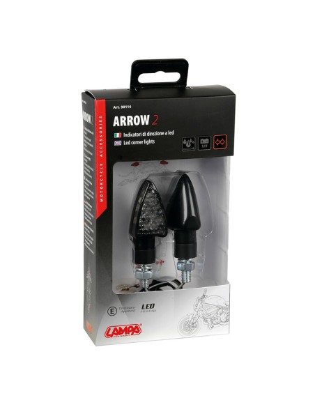 ARROW-2, INTERMITENTES CON LED - 12V LED - NEGRO 