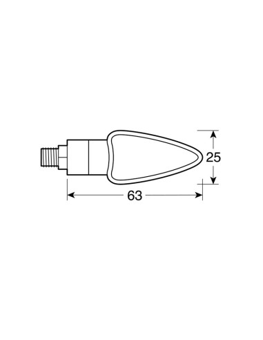 ARROW-2, INTERMITENTES CON LED - 12V LED - NEGRO 